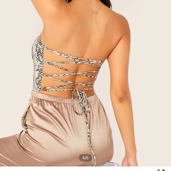 Snake print tube bodysuit - Picture 4 of 5